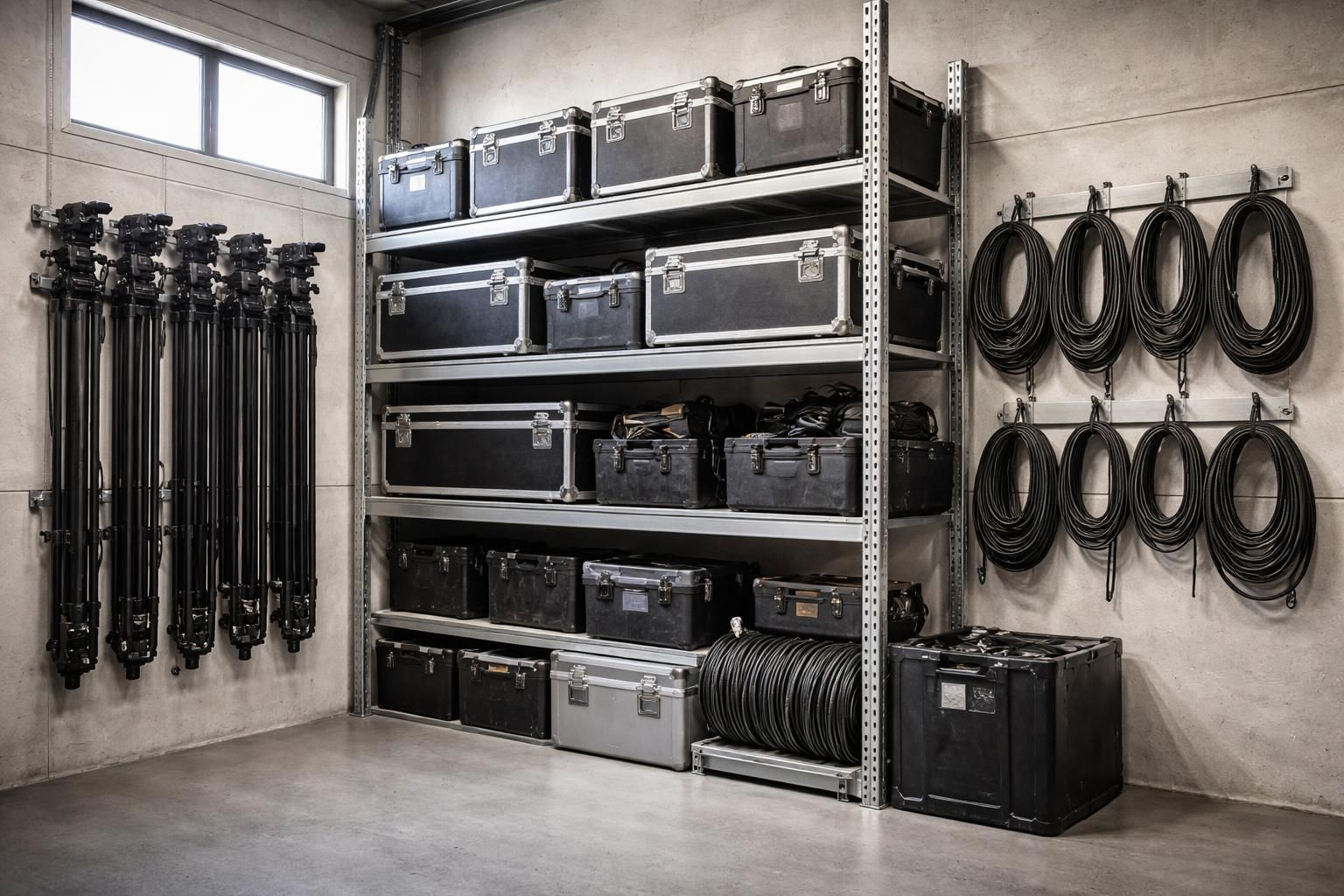 découvrez nos conseils pratiques à brive pour optimiser l'espace en stockant efficacement vos trépieds, flight cases et câbles.